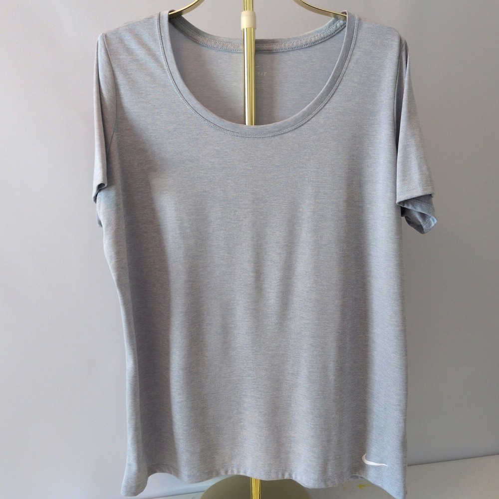 Nike Dri-FIT Shirt Women XXL Dusty Blue Heathered Scoop Neck Athletic Training
